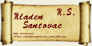 Mladen Santovac vizit kartica